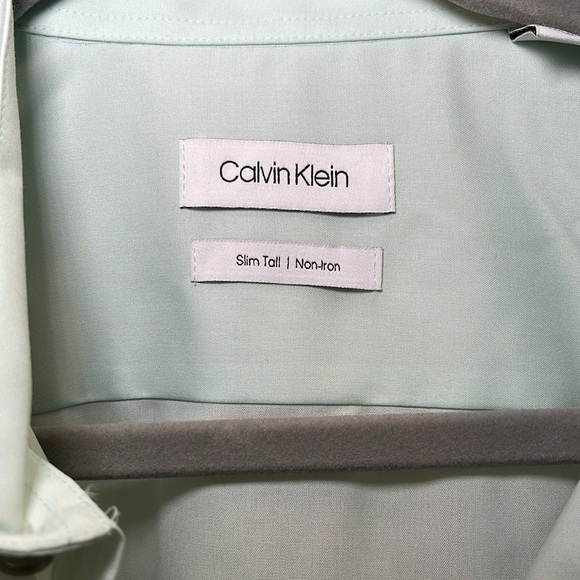 MENS CALVIN KLEIN MINT BUTTON DOWN 🤍 SZ 36/37 - Picture 2 of 3